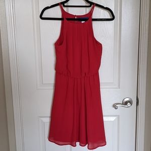 BNWT Red High Neck Flowy Dress